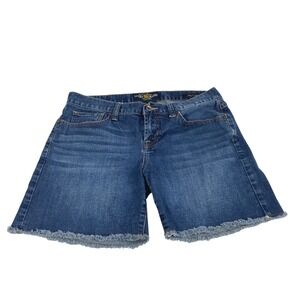 Lucky Brand Jean Shorts Womens 8 Abbey Short Raw Hem Medium Wash Denim 6" inseam
